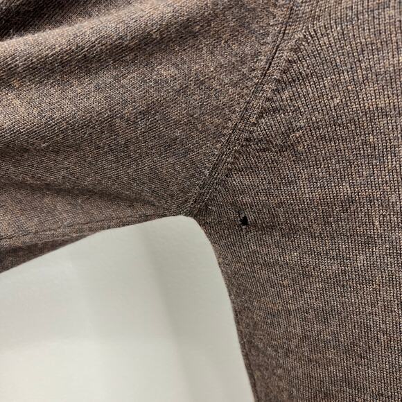 Grant Thomas Italian Merino Wool Brown Knit Turtleneck Men's Pullover Sweater L - Picture 4 of 8